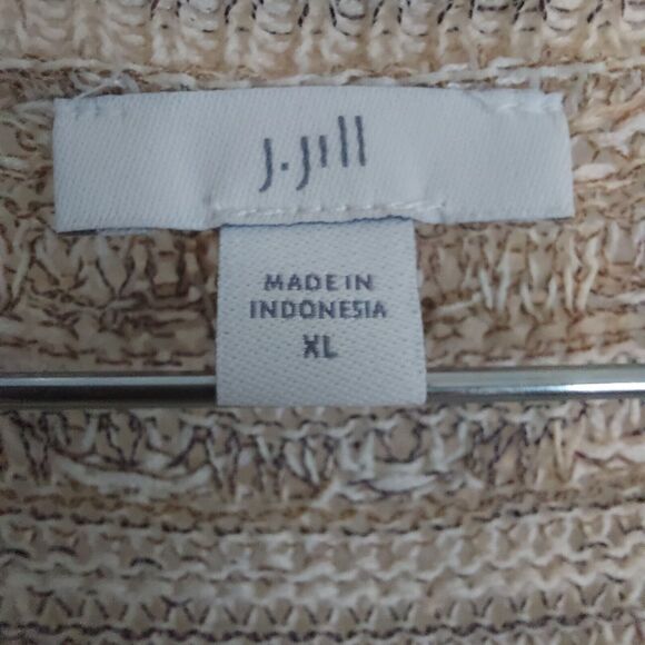 J. JILL Women V-neck Sweater  Cream Tan Knit Short Sleeve Size XL - Picture 5 of 7